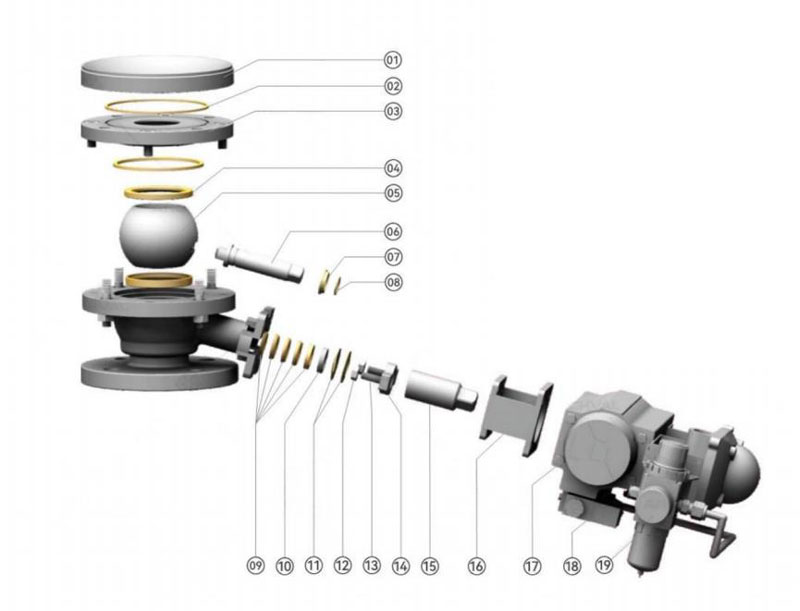 加長傾斜桿釜底球閥